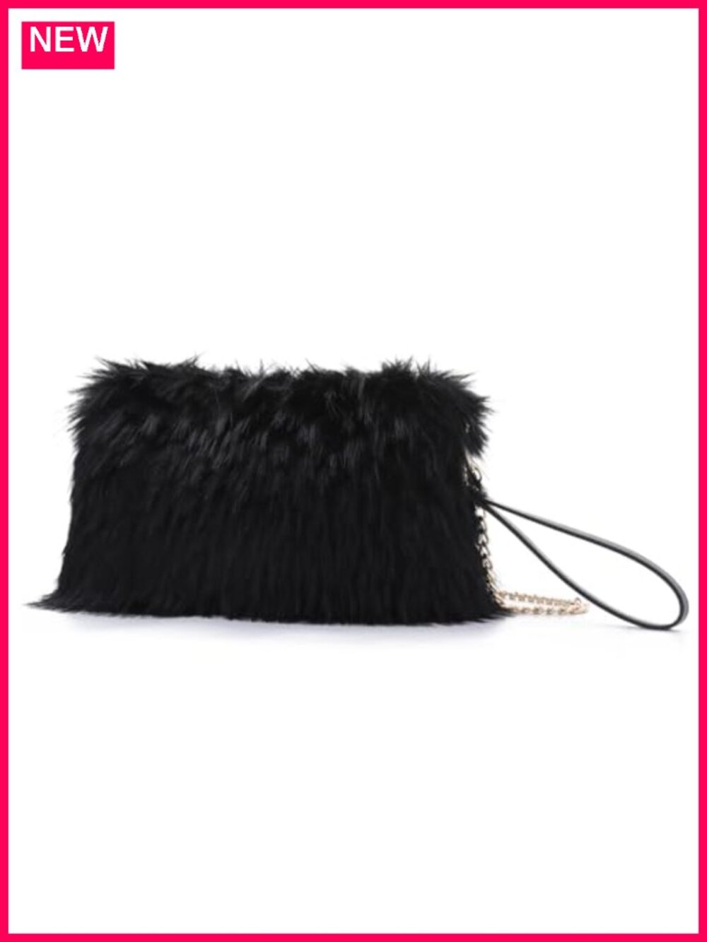 Faux Fur Evening Clutch Fluffy Wristlet Shoulder Bag